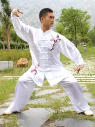 USHINE Traditional Chinese Clothing 7 Colors Long Sleeve Wushu TaiChi Men KungFu Uniform Tai Chi Uniforms Exercise Clothing