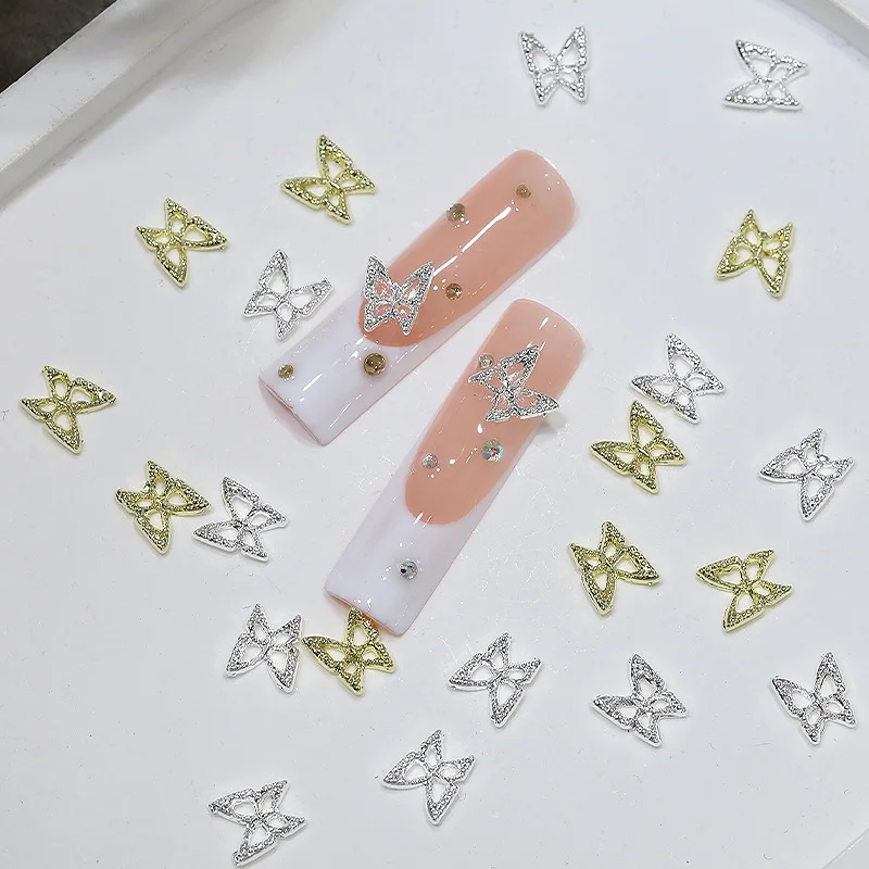 10/20PCS Glitter Ali di diamante Farfalla cava Accessori per unghie Farfalle 3D Forma Pendenti e ciondoli per unghie Gemme Forniture per nail art