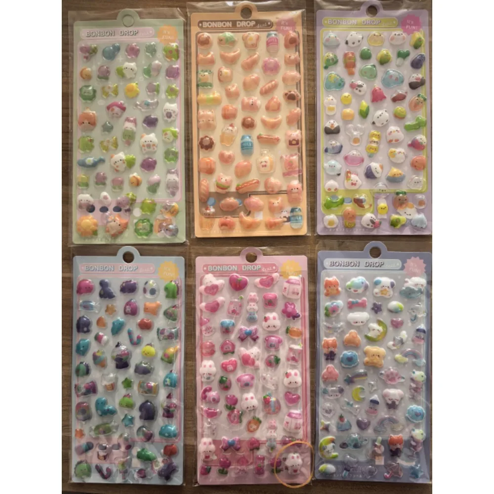 جديد 4/6 قطعة الكرتون ثلاثية الأبعاد العائمة متعة ملصقات كريستال الماس الأطفال ملصقات الزخرفية ملصقات ثلاثية الأبعاد لطيف الأطفال الفتيات #1