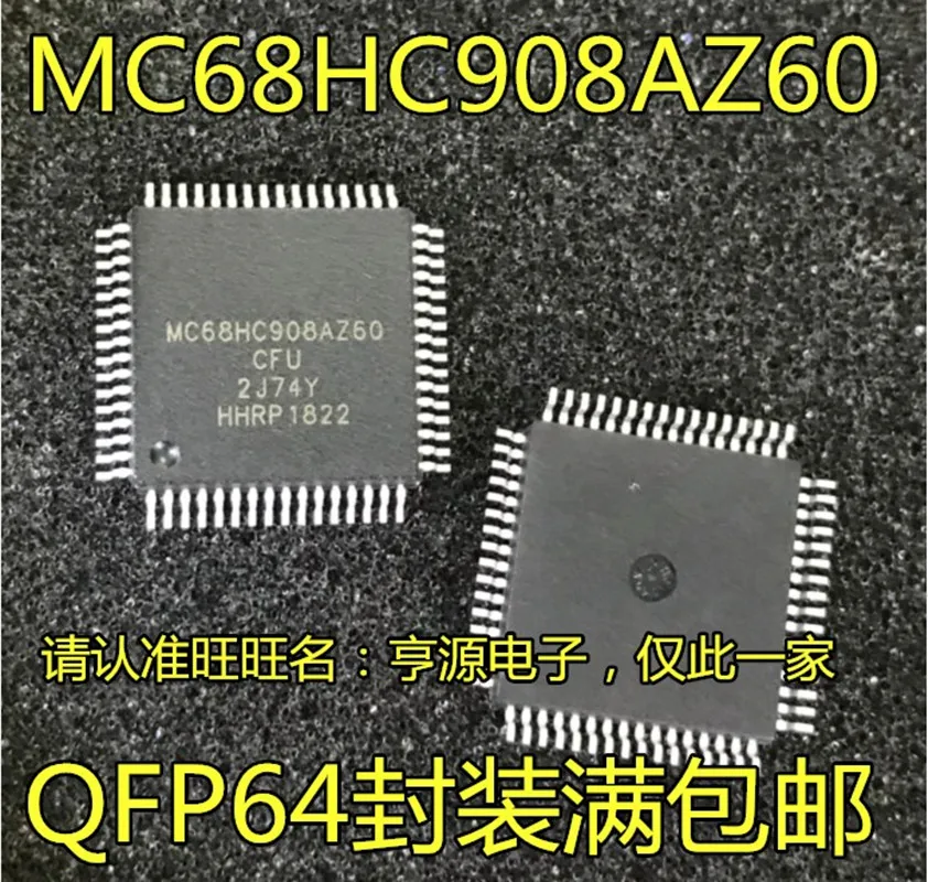 2pcs MC68HC908AZ60CFU 2J74Y MC68HC908AZ60 QFP-64