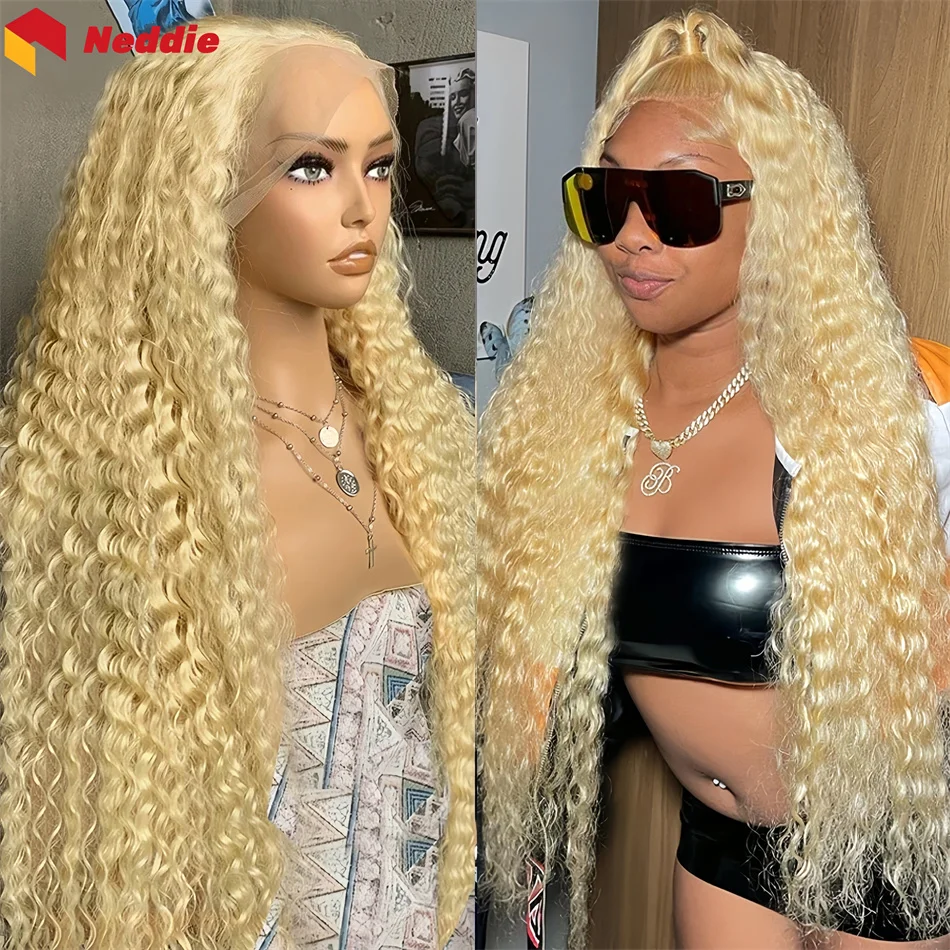 

200 Density Brazilian 13x6 Lace Frontal Human Hair Wig for Women 613 Deep Wave Curly Preplucked Cheap Wigs on Sale Clearance