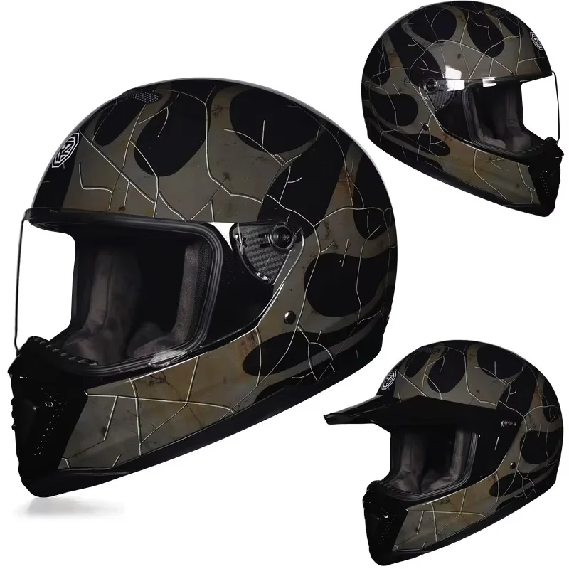 ORZ-918-Motorcycle Helmet, Men's and Women's Full Face, Cruising Off-road, Personalized Brim, All Year Round