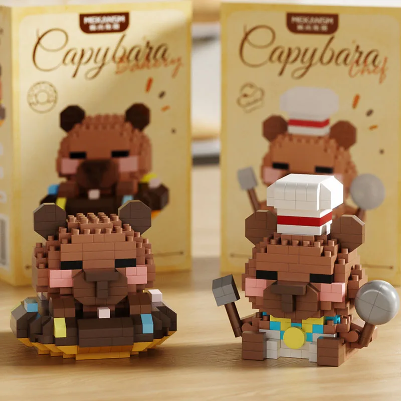 

Cute Capybara DIY Small Building Blocks Anime and Cartoon Assembly Action Models Decorative Toys and Birthday Surprise Gifts