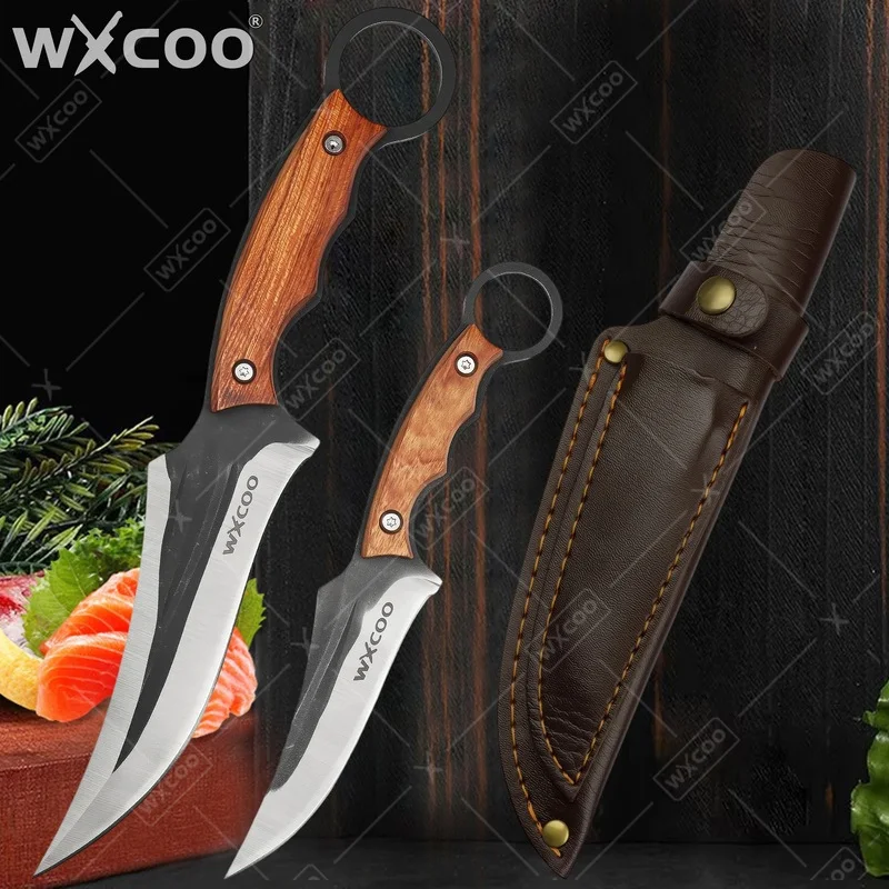WXCOO Stainless Steel Kitchen Knife Multifunctional Meat Cleaver Boning Knife Fruit Peeling Cooking Accessories Butcher Knife