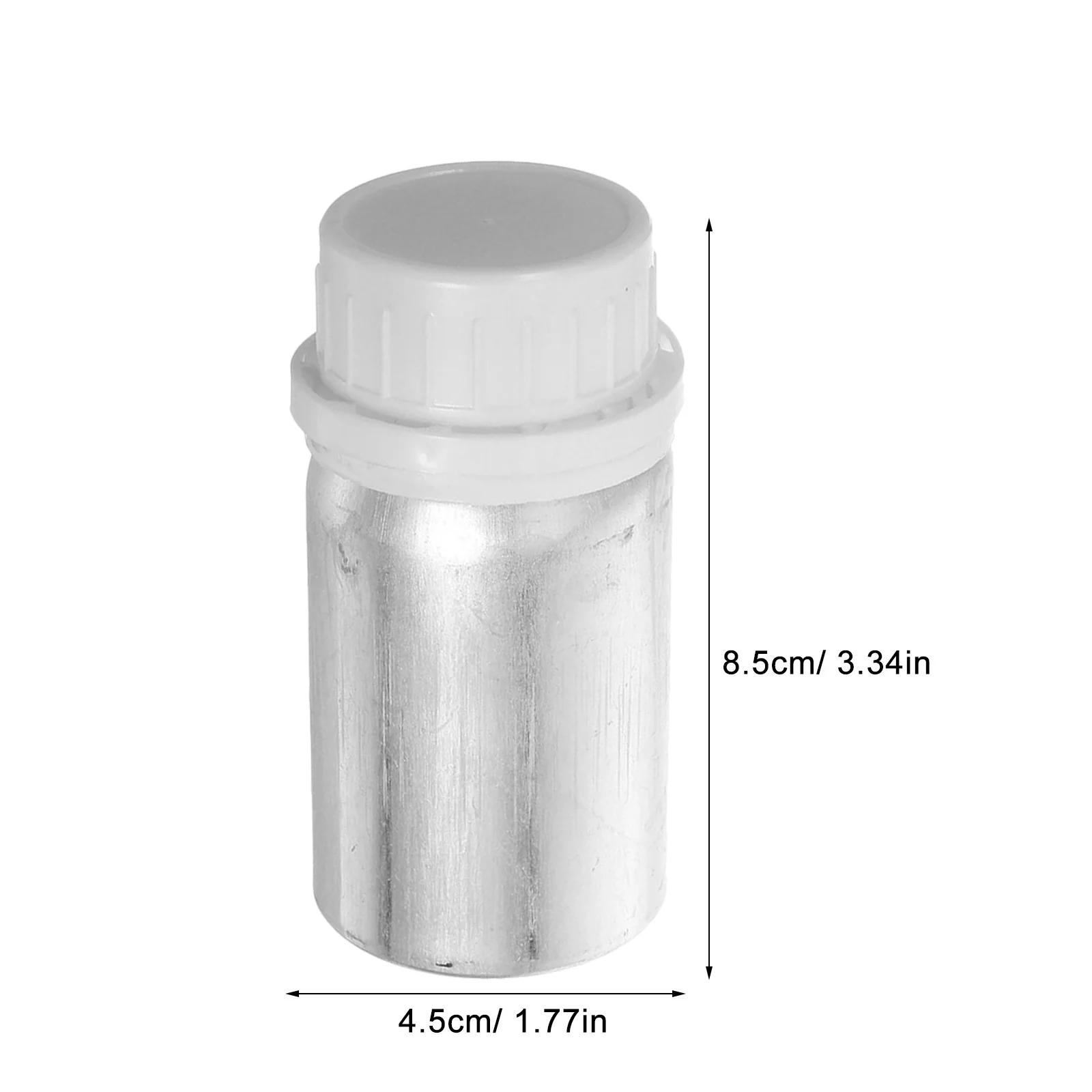 10 قطعة زجاجات عينة الألومنيوم المصقول 50 مللي غطاء برغي قوارير مضادة للسرقة مانعة للتسرب لعينة السائل الكيميائي والمعمل