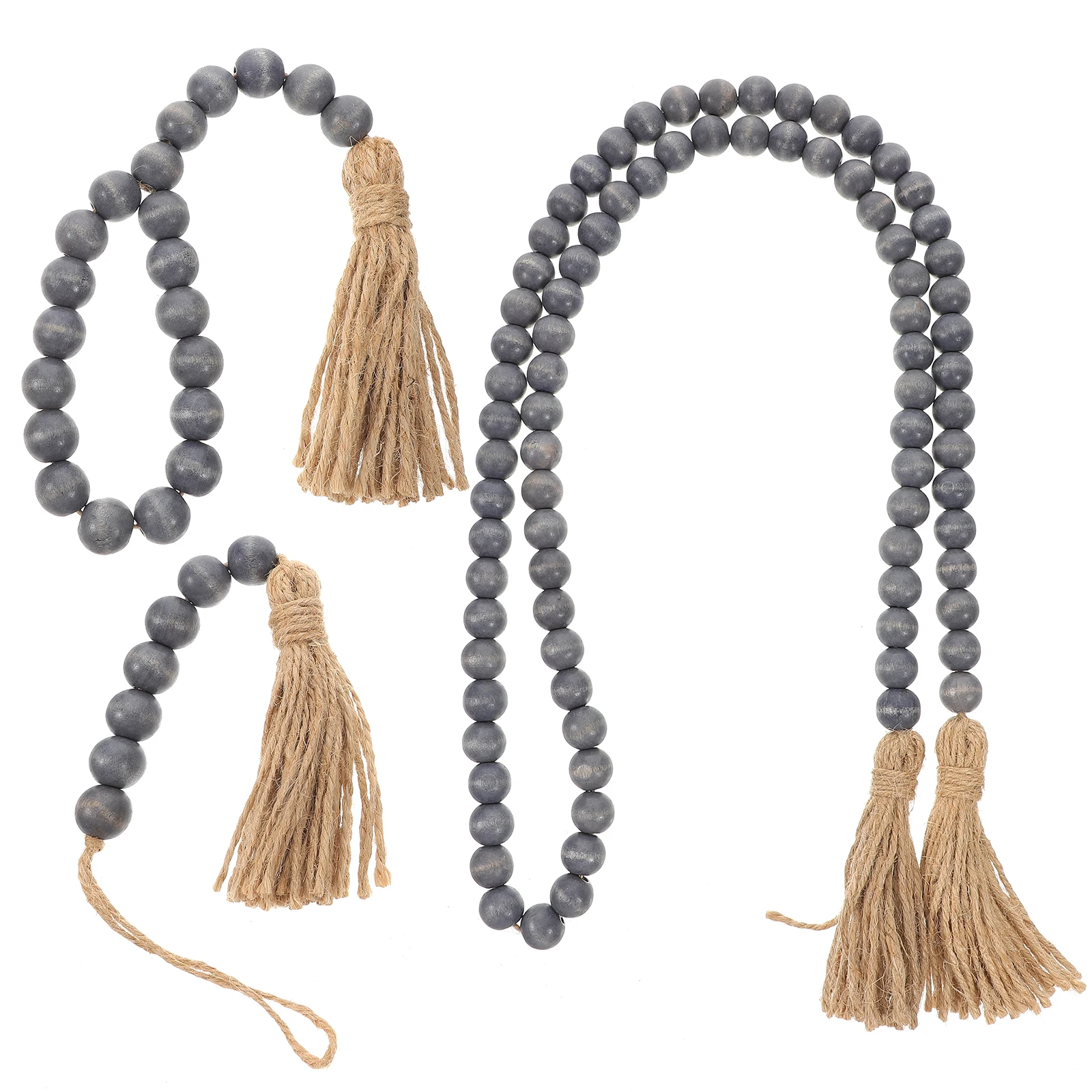 

3pcs Wooden Beads Fringe Decorative Hanging String Tassel Beads Home Rustic DIY Craft Rope Wooden Bead s