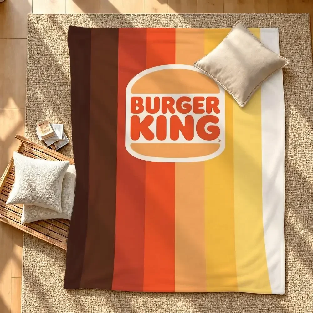 Brand fast food Burger King Throw Soft Plush Flannel Pet Blanket, Home Decor Cover for Sofa, Bed, Trip & Picnic