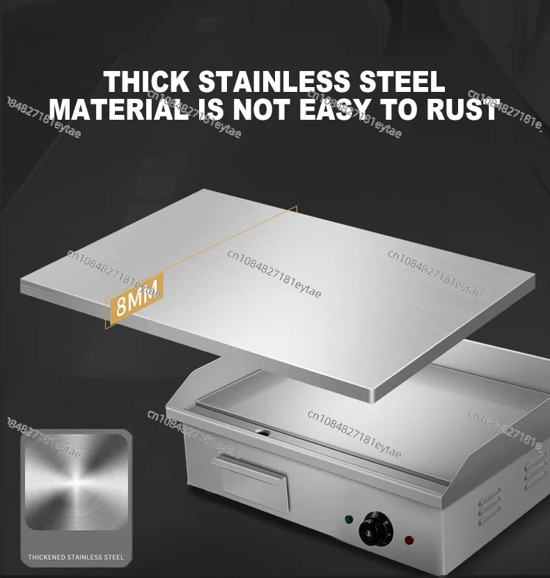 

3000W 818A Griddle Commercial Electric Grill Stainless Steel Electric Frying Pan Teppanyaki Equipment