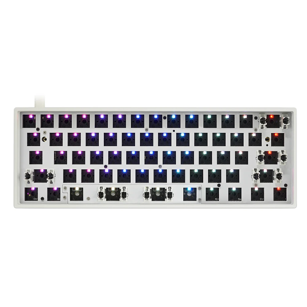 

GK61X GK61XS Keyboard Kit Hot Swappable 60% RGB Wired bluetooth-compatible Dual Mode PCB Mounting Keyboard Customized Kit