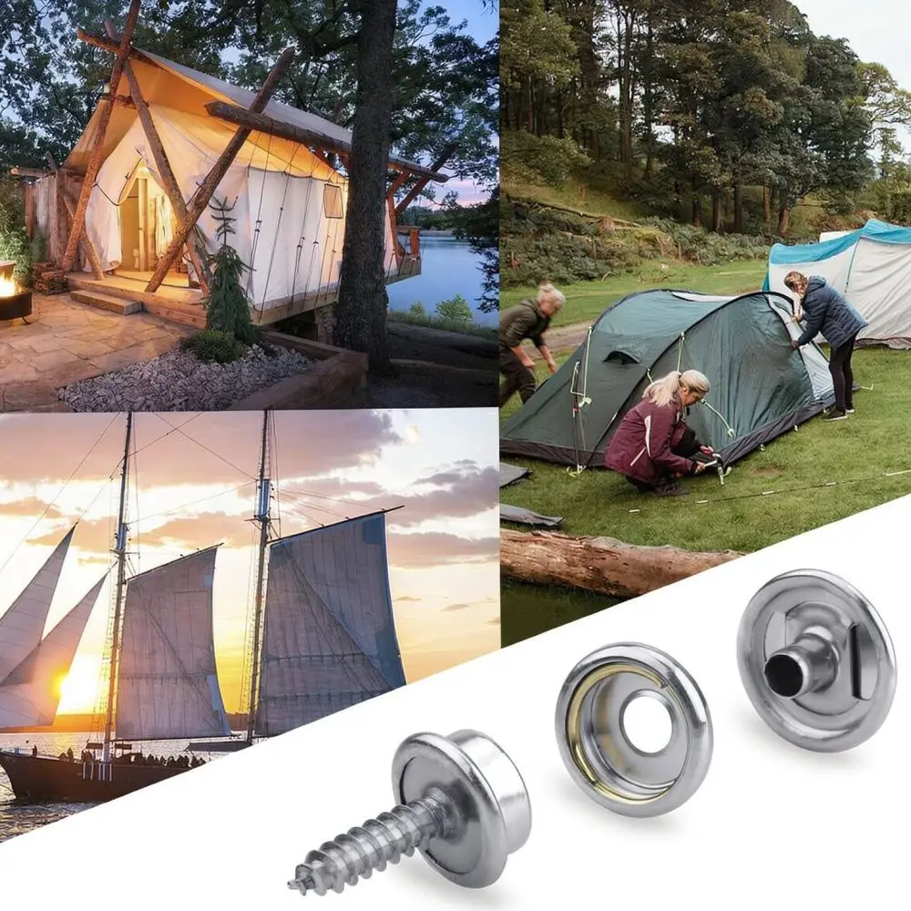 Professional Stainless Steel Snap Fastener Kit For Marine Canvas Boat Tent Cover Heavy Duty Fabric Repair Sewing Button Supplies