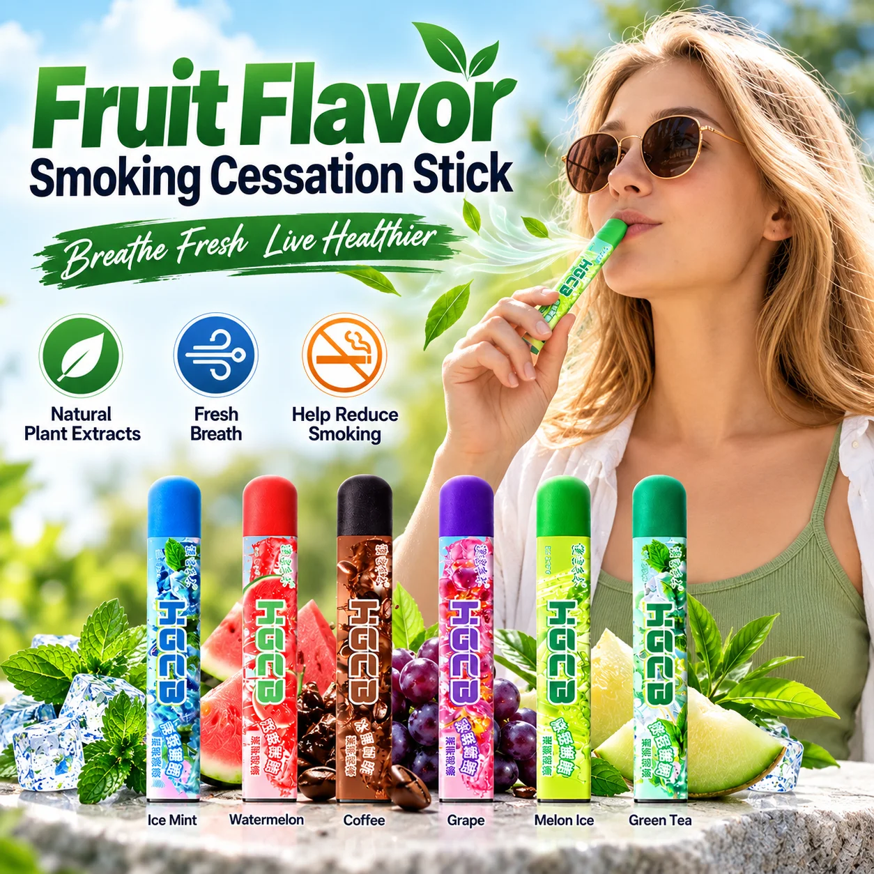 Fruit Flavor Stick Relief Smoking Stick Cigarette Replacement Aromatherapy Artifact New Smoking Cessation Products Health Care