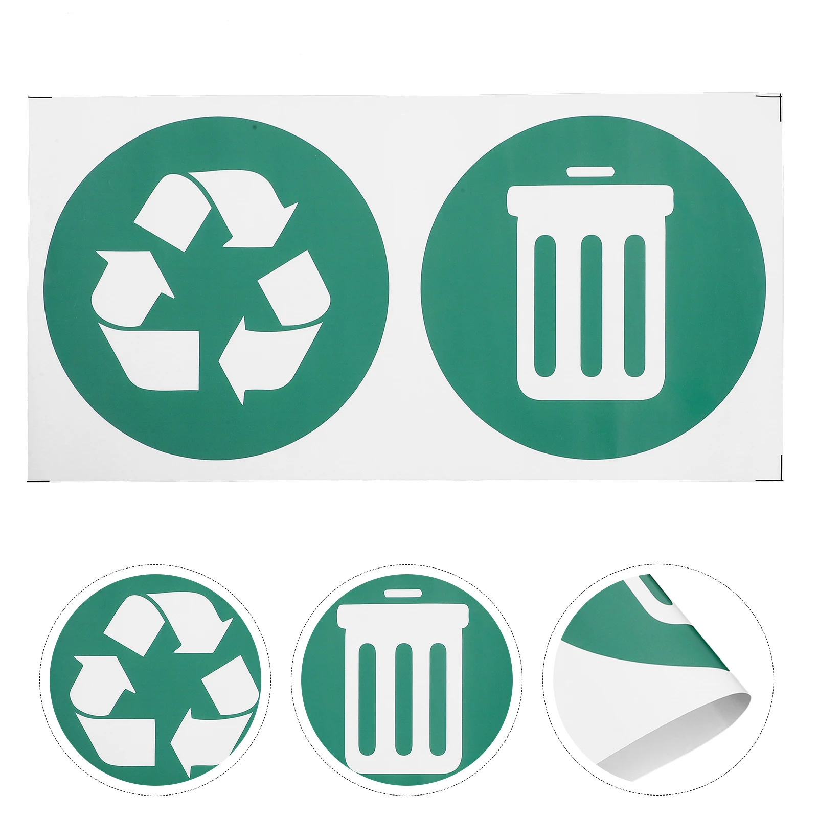 

Trash Can Sorting Stickers 2 Sheets Waste Decal Recycle Sign Bin Labels Recycling Outdoor PVC Easy Apply Remove Garbage