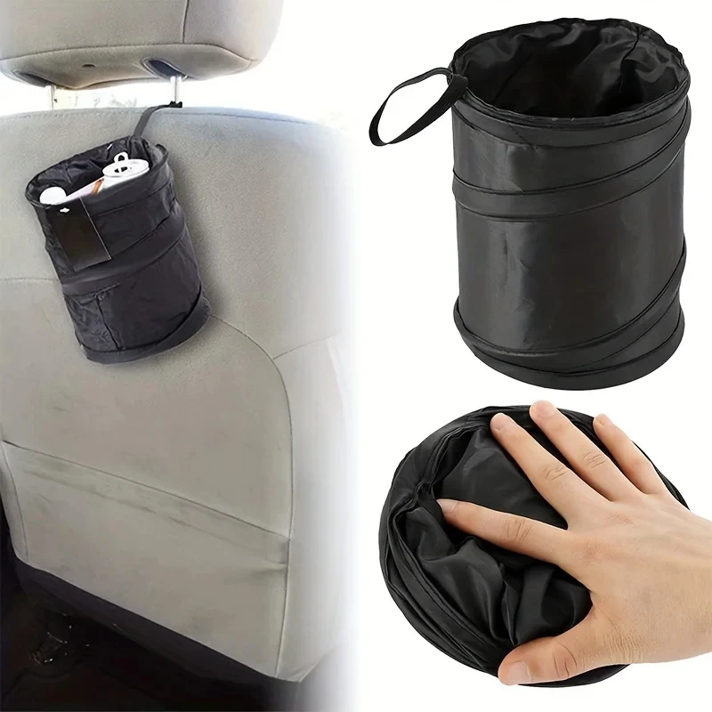 Waterproof Leak-Proof Collapsible Pop Up Car Trash Can Portable Hanging Garbage Bin for Car Interior - view 4