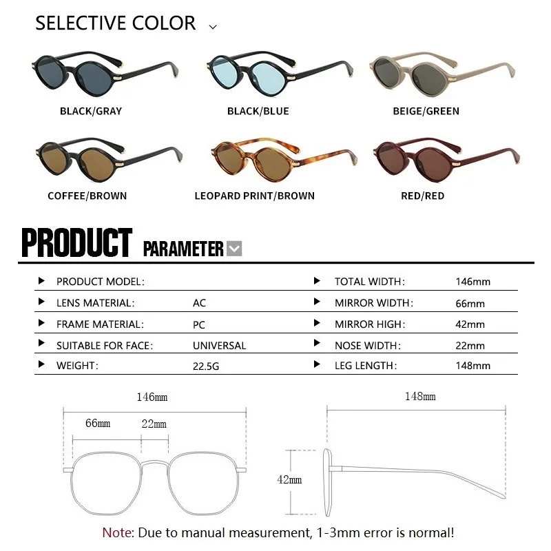 الماس شكل النظارات الشمسية للنساء 2026 العلامة التجارية الجديدة تصميم البيضاوي الصغيرة الضيقة العصرية موضة أنيقة نظارات شمسية ظلال الرجال النظارات #6