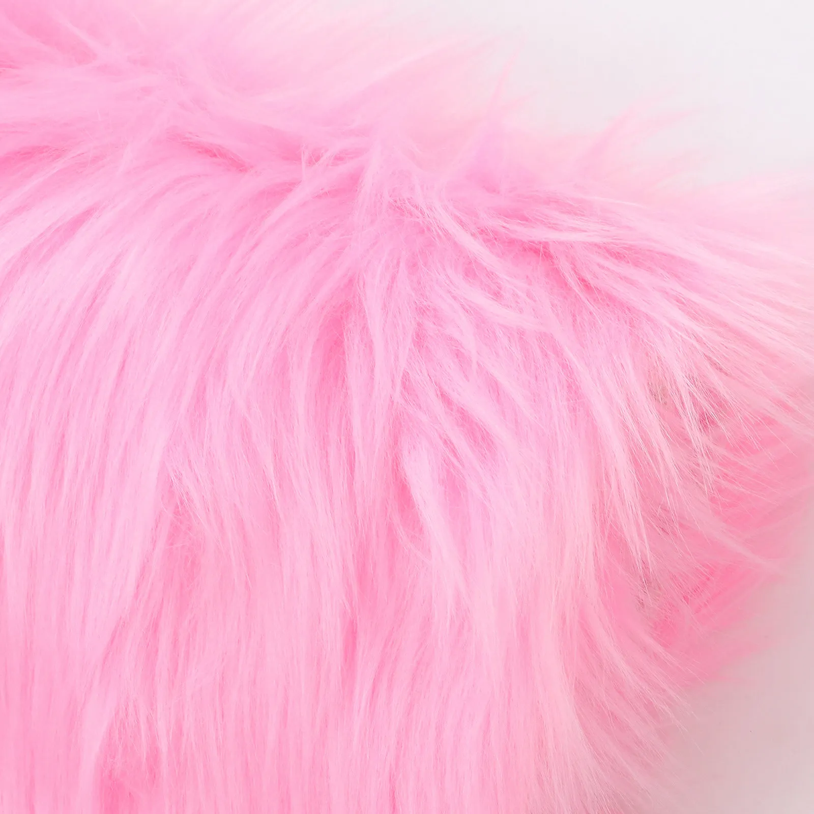 Soft Bright Pink Faux Rug Long Hair Carpet Bedside Bedroom Rug for Room Living Room Nursery Area Rugs Computer Chair Mat