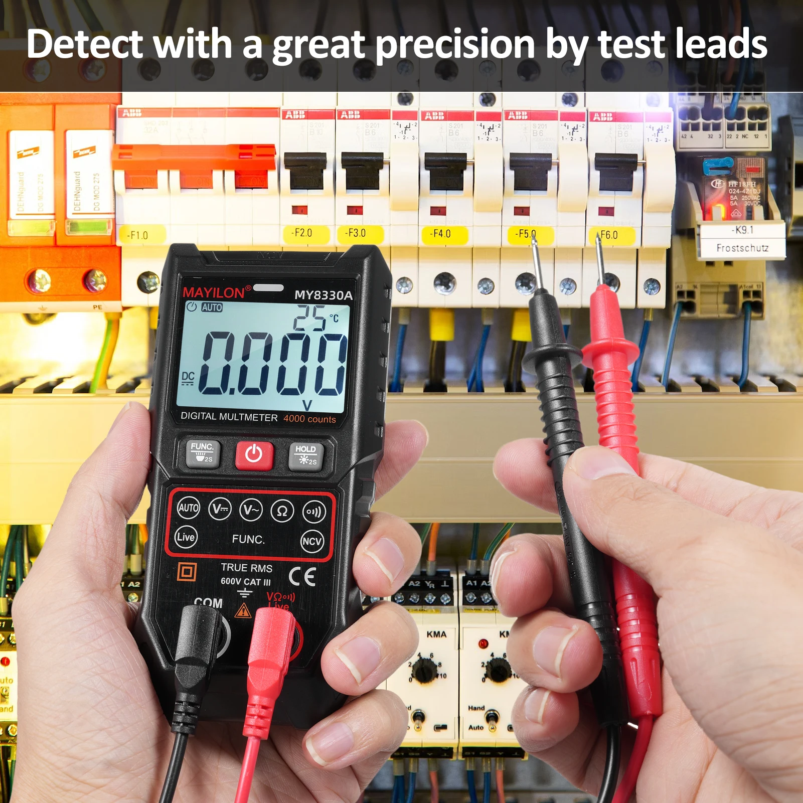 MAYILON Digital Multimeter Voltage Tester 4000 Counts TRMS Automatic/Manual Ranging Tester Measure AC/DC Voltage Resistance