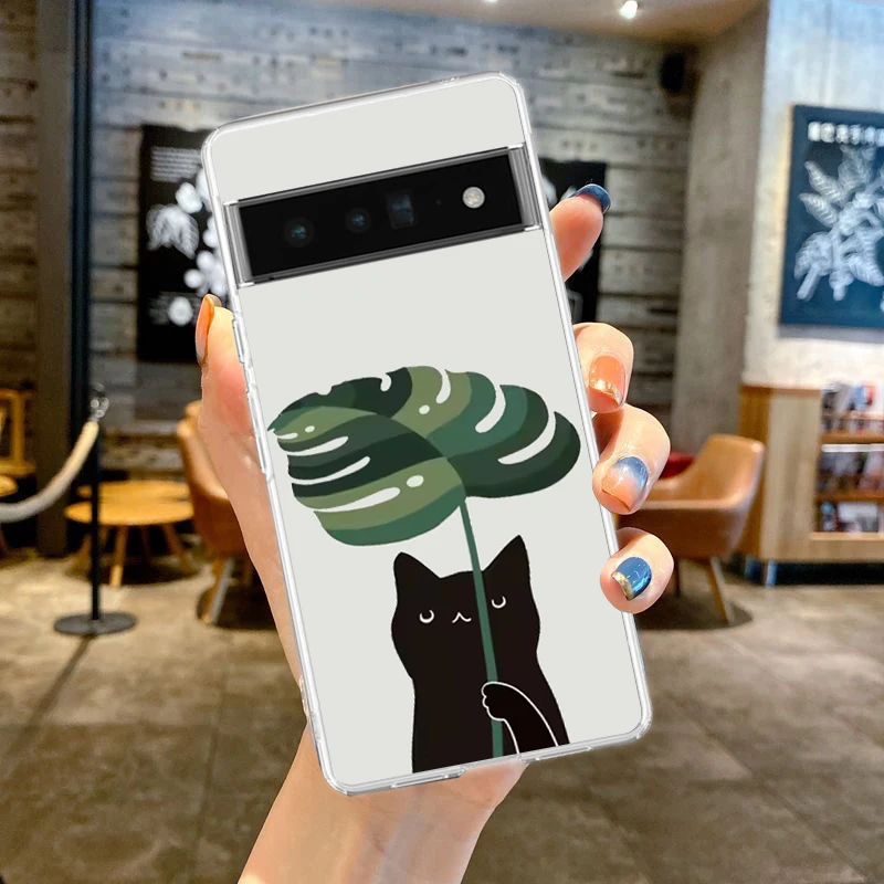حافظة لهاتف جوجل بيكسل 9 8 7 برو 8A 7A 6A 6 Pro XL 5 4 5A 4A 3A 5G غطاء شفاف ناعم من البولي يوريثان اللطيف