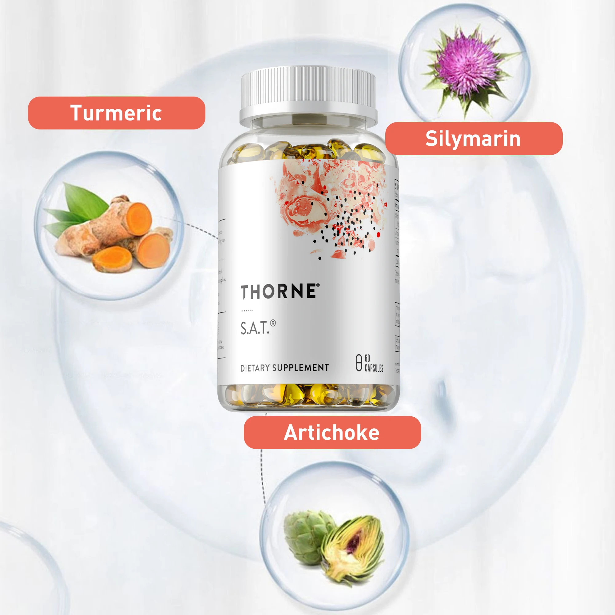 

ТОРНЕ С.А.Т. - Комплекс расторопши с экстрактом куркумы для поддержки здоровья печени и повышения метаболизма, без GMO