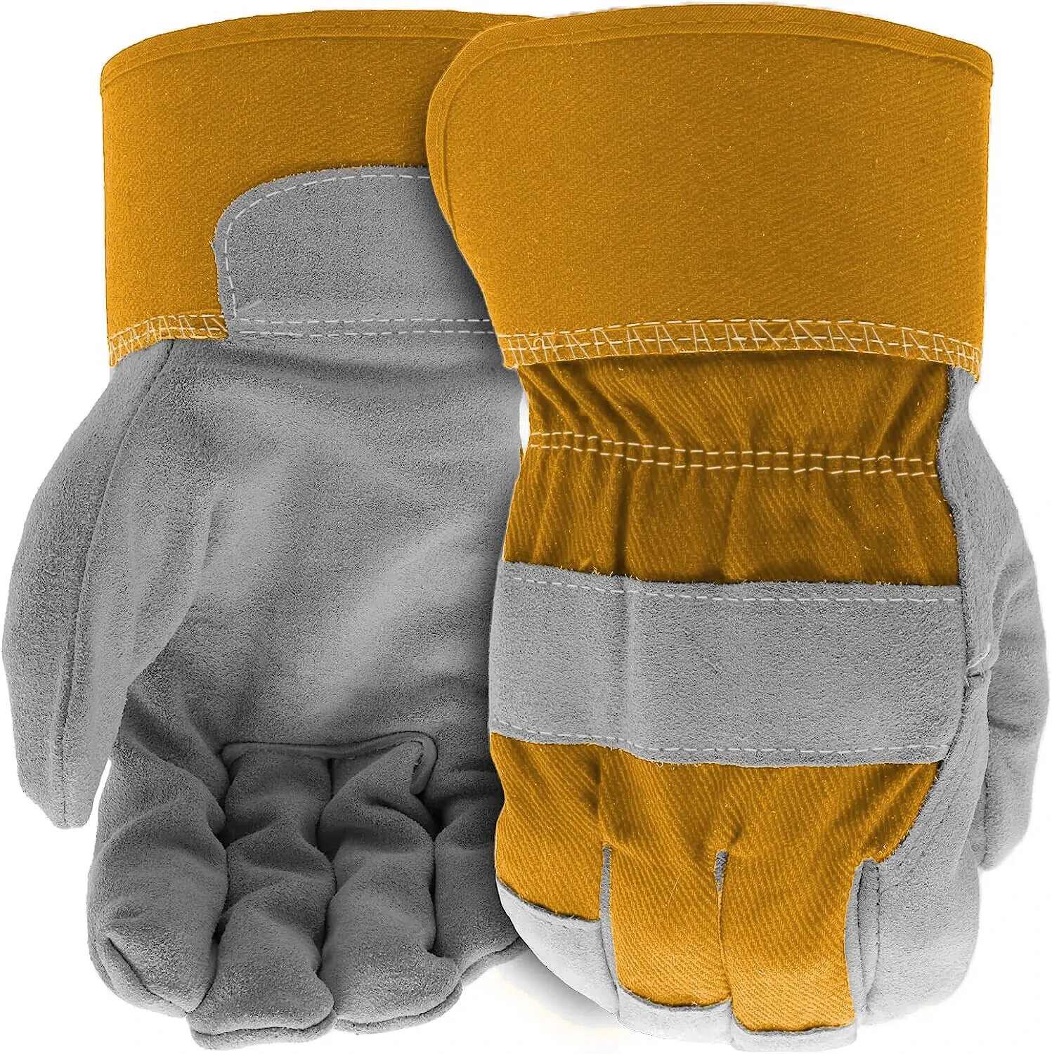 1 Pairs Cowhide Split Leather Work Gloves.32℉ Or above Welding Gloves.Heavy Duty Truck Driving Gardening Farm Rigger Gloves.Bu