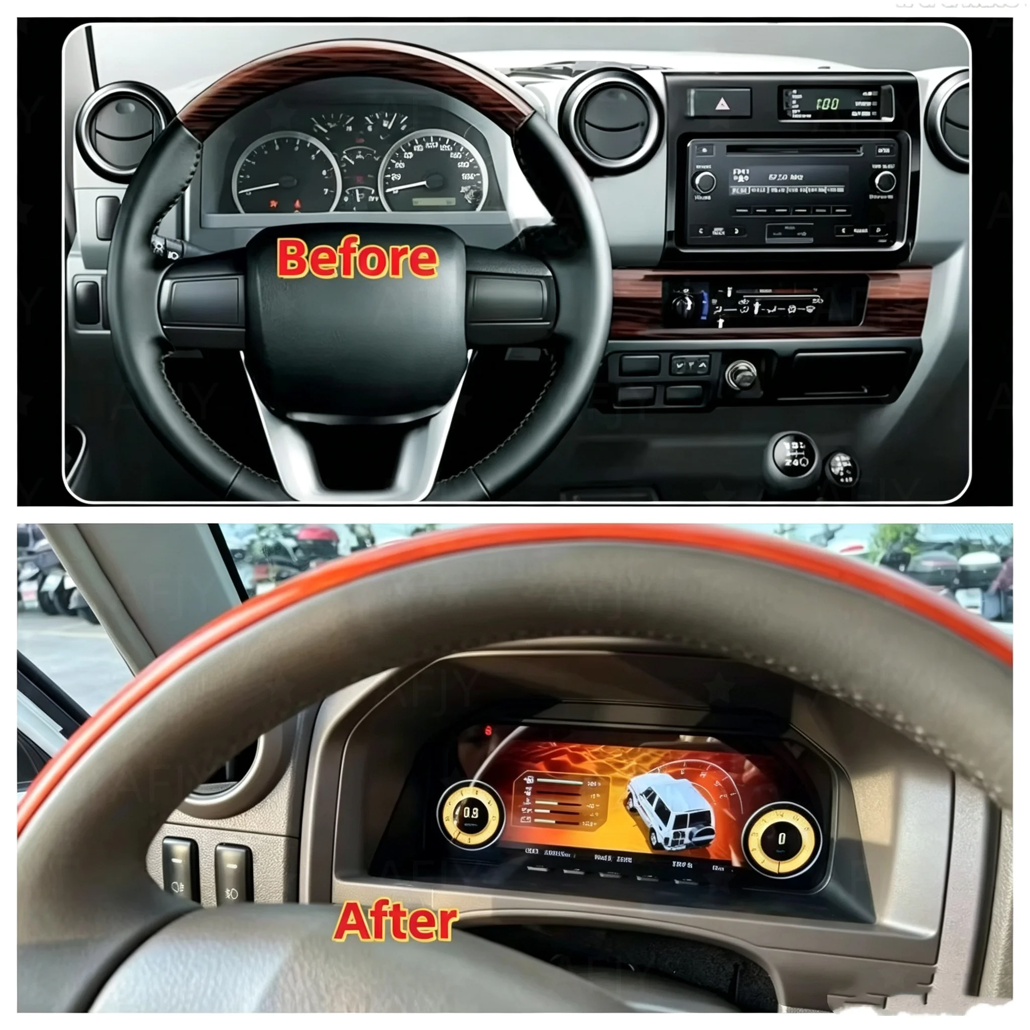 For Toyota Land Cruiser 70 Series LC70 LC71 LC76 LC78 LC79 CarPlay Car Dash Digital Cluster LCD Instrument Odometer Speedometer