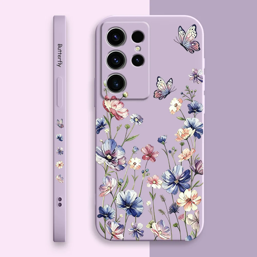 Butterfly Hush Phone Case For Samsung Galaxy S26 S25 Edge S24 S23 S22 S21 S20 S10 FE Plus Ultra Silicone Soft Cover