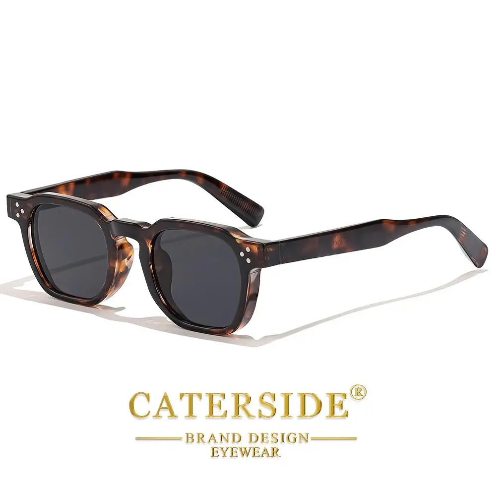 CATERSIDE Modische Herren-Sonnenbrille Markendesign Quadratische Punk-Sonnenbrille Damen Outdoor Reise Party Dekoration Geschenk Brille UV400 – Detail 7
