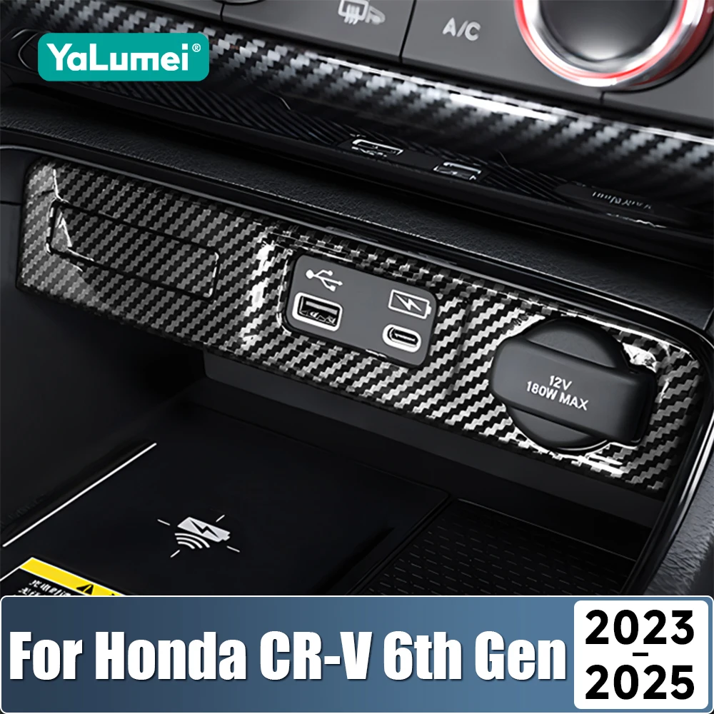 Für Honda CR-V CRV 6. Generation 2023 2024 2025 Hybrid ABS Auto Zentrale Steuerung USB Port Trim Rahmen Abdeckung Aufkleber Zubehör