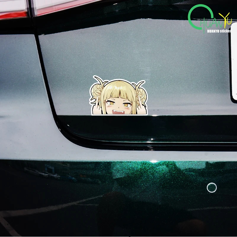 Cartoon Car Sticker for Himiko Toga My Hero Academia Peeker Peek Anime Vinyl Stickers JDM Window Trunk Bumper Decal