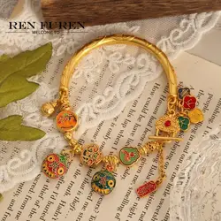 Like real Same Style Half Bracelet Enamel Swallowing Beast Burnt Blue Accessories