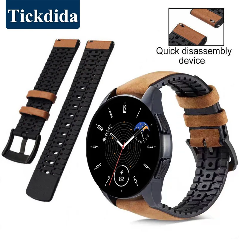 Watchband for Amazfit GTR Mini GTR 4 3 Pro /GTR 2e/GTS 4 /Bip Strap Genuine Leather Bracelet Band 20mm 22mm for Huawei Watch GT