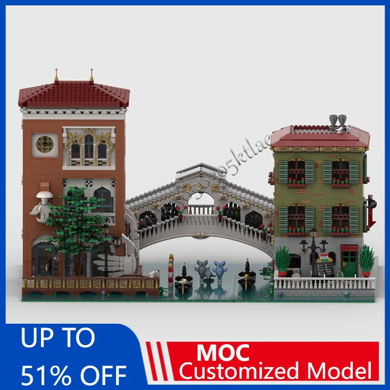 

10097 PCS MOC City Street Views Modular Classic Architecture On Water Building Block Educational Assembly Kid Toy Birthday Gift