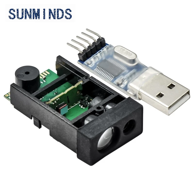 TTL level of 50 meter laser distance measuring module sensor is developed by connecting the MCU to RS232 485 serial port