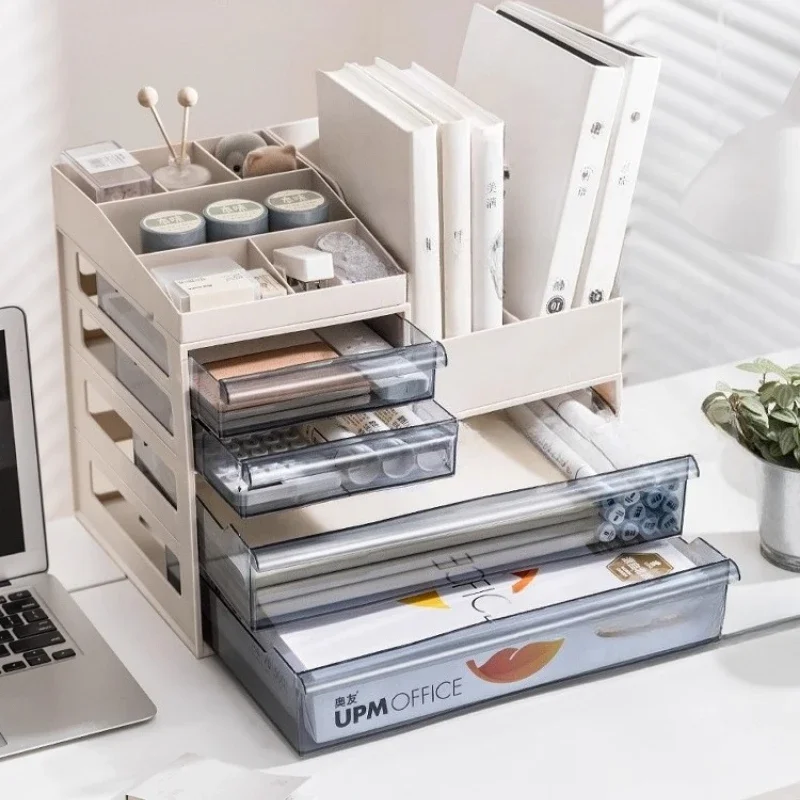 Acrylic Desktop Organizer, Drawer File Holder for Office, Transparent Storage Box for Stationery, Multi-Purpose Desk Organizer