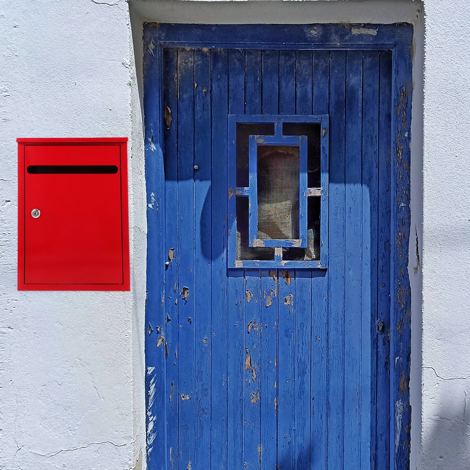 

Iron Lockable Outdoor Mailbox Wall Mounted Suggestion Box Large Capacity Donation Feedback Mailbox Collection Comments Secure