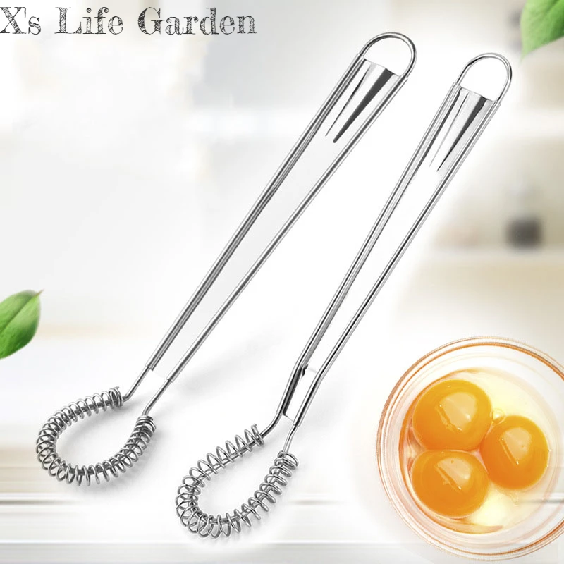 

Stainless Steel Whisk Spring Hand Mixer Spoon Kitchen Eggs Sauces Honey Cream Mixing Kitchen Gadgets Cooking Tools