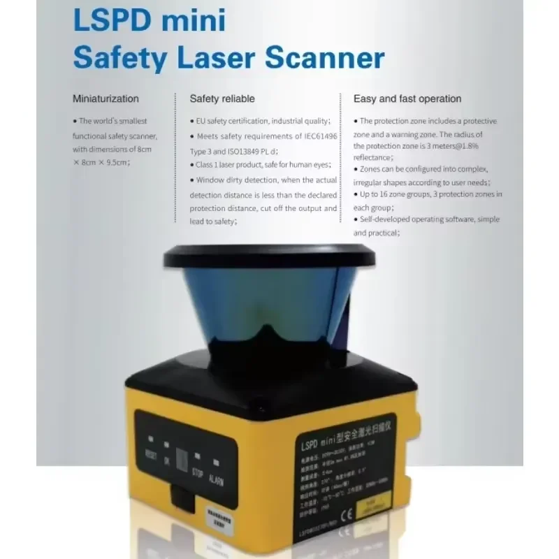 2026 Latest Industrial 2D Safety Scanner 270° Field of View CE Certified AGV Obstacle Avoidance Sensor PNP Output Lidar