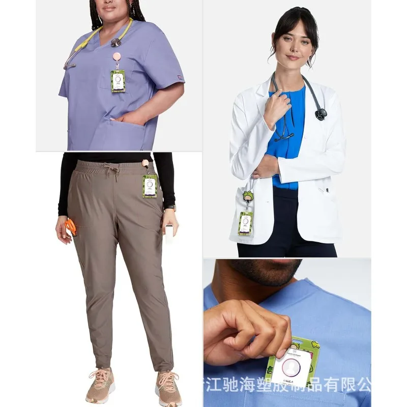 Frog Retractable Badge Holder Case ID Card Holder with Lanyard Access Work School Employee Card Reel Clip for Key Card - view 4