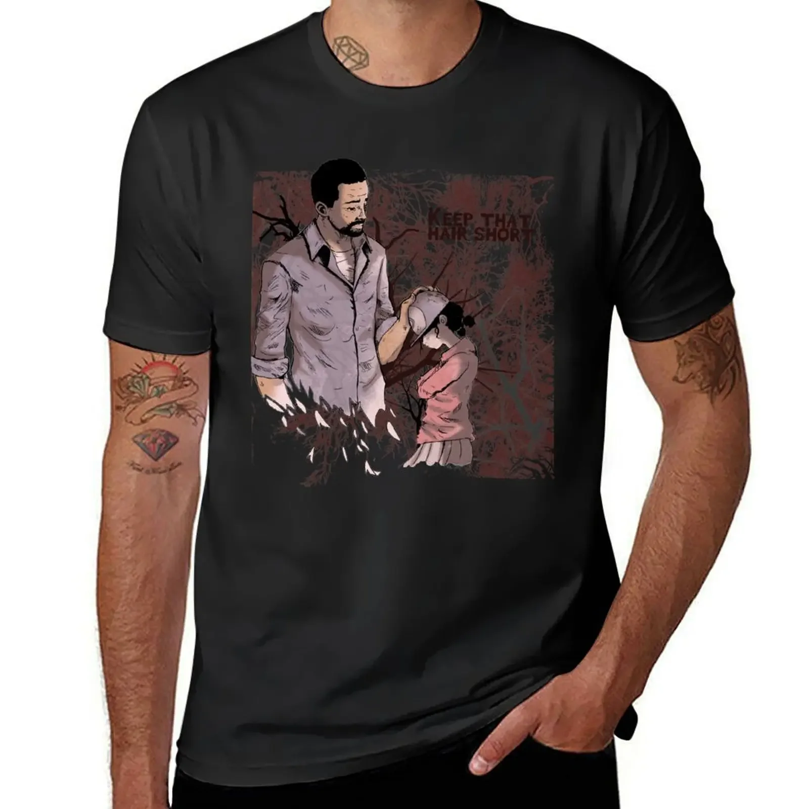 Walking Dead-Camiseta Lee y Clementine, camisetas gráficas, ropa bonita, sudaderas, hombres, nuevo modelo 2025