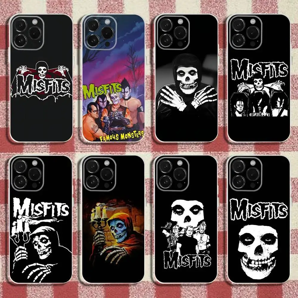 

M-Misfits Rock Band Phone Case For iPhone 16,15,14,13,12,11 Pro,Max,Plus,X,XS,XR,SE,Mini Transparent Silicone Soft