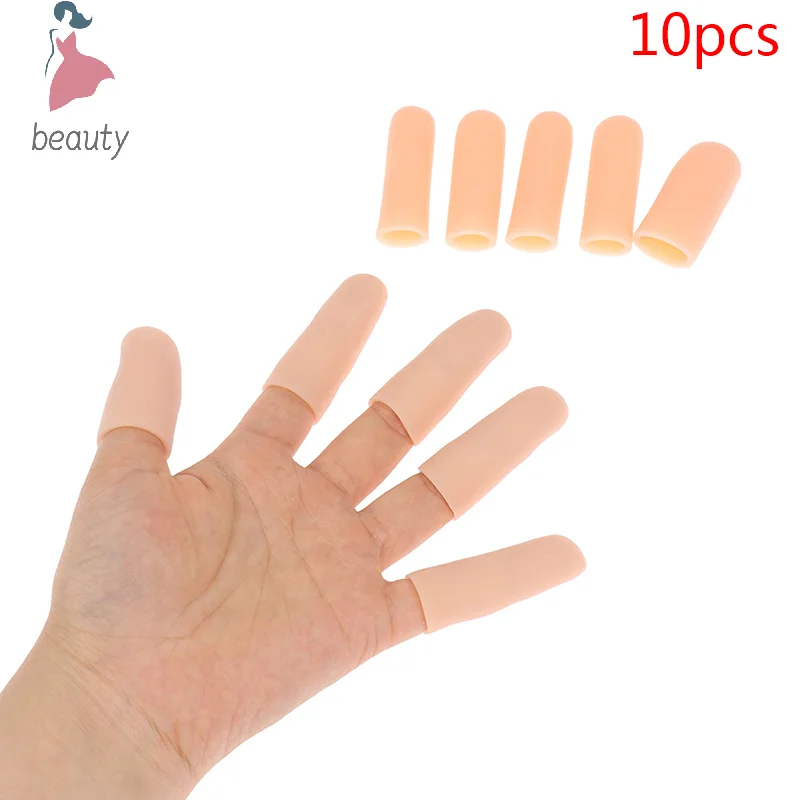 10pcs/set Silicone Gel Tube Hand Bandage Finger Protector Pain Relief Thumb Cap finger For Feneral toe finger protection