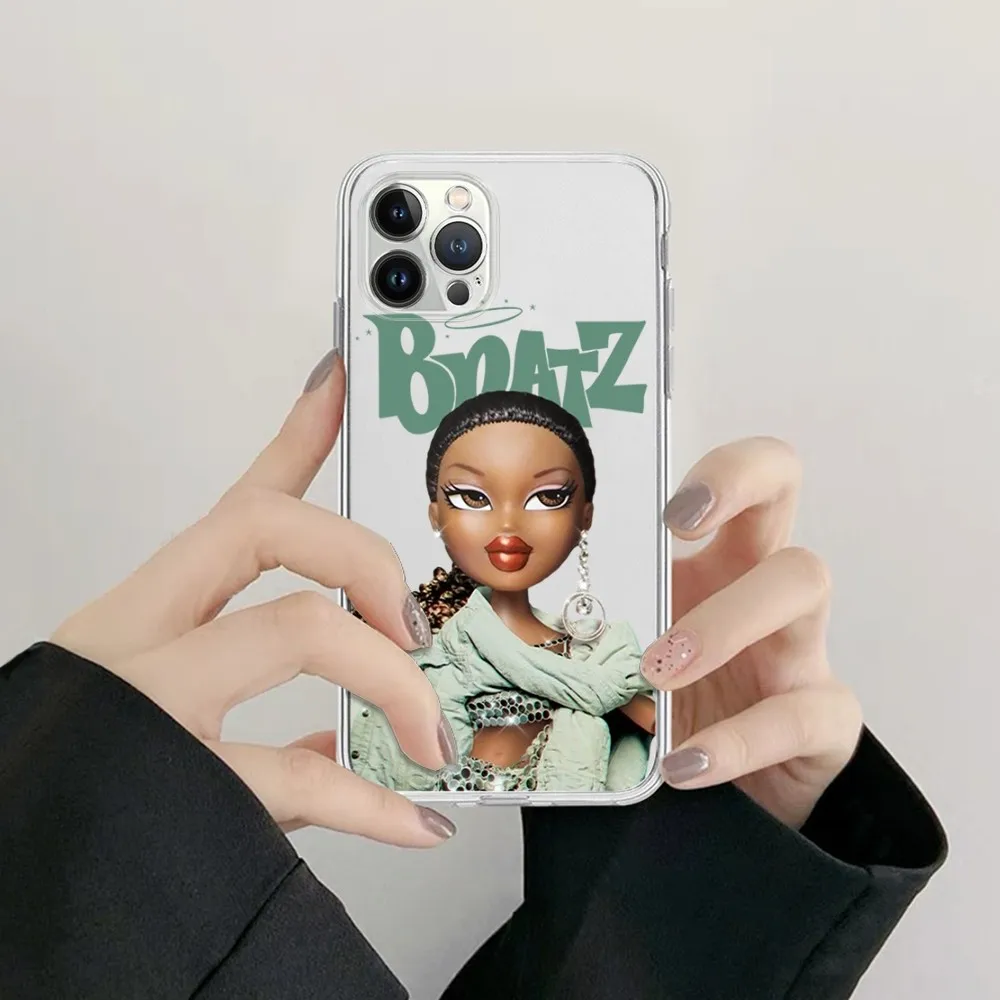 Bratz Doll Phone Case For iPhone 14 13 12 11 Pro Max Mini X Xs XR 6 7 8 Plus SE 2020 Transparent Case