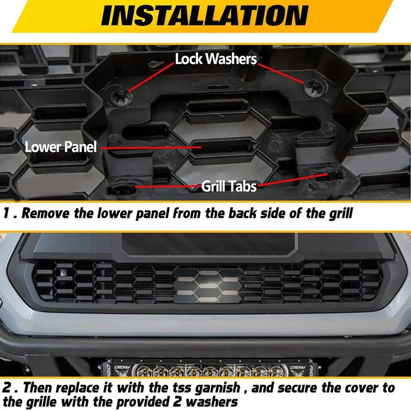 Grill Garnish Sensor Cover 53141-35060, 5314135060 For Toyota Tacoma TRD PRO 2018-2023-N25R