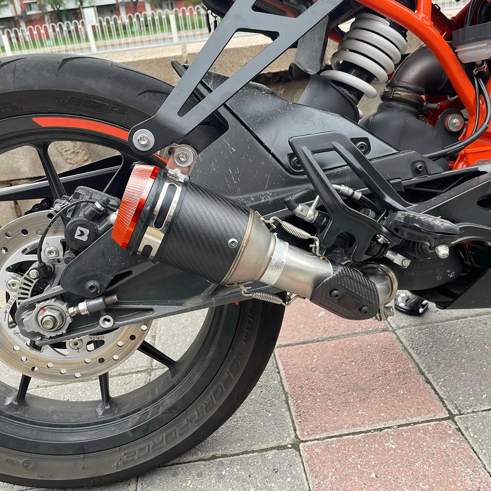 Universal Motorrad Auspuff CNC Carbon Faser Escape Schalldämpfer Für Kawasaki Z900 FZ6 RC390 S1000XR – Detail 21