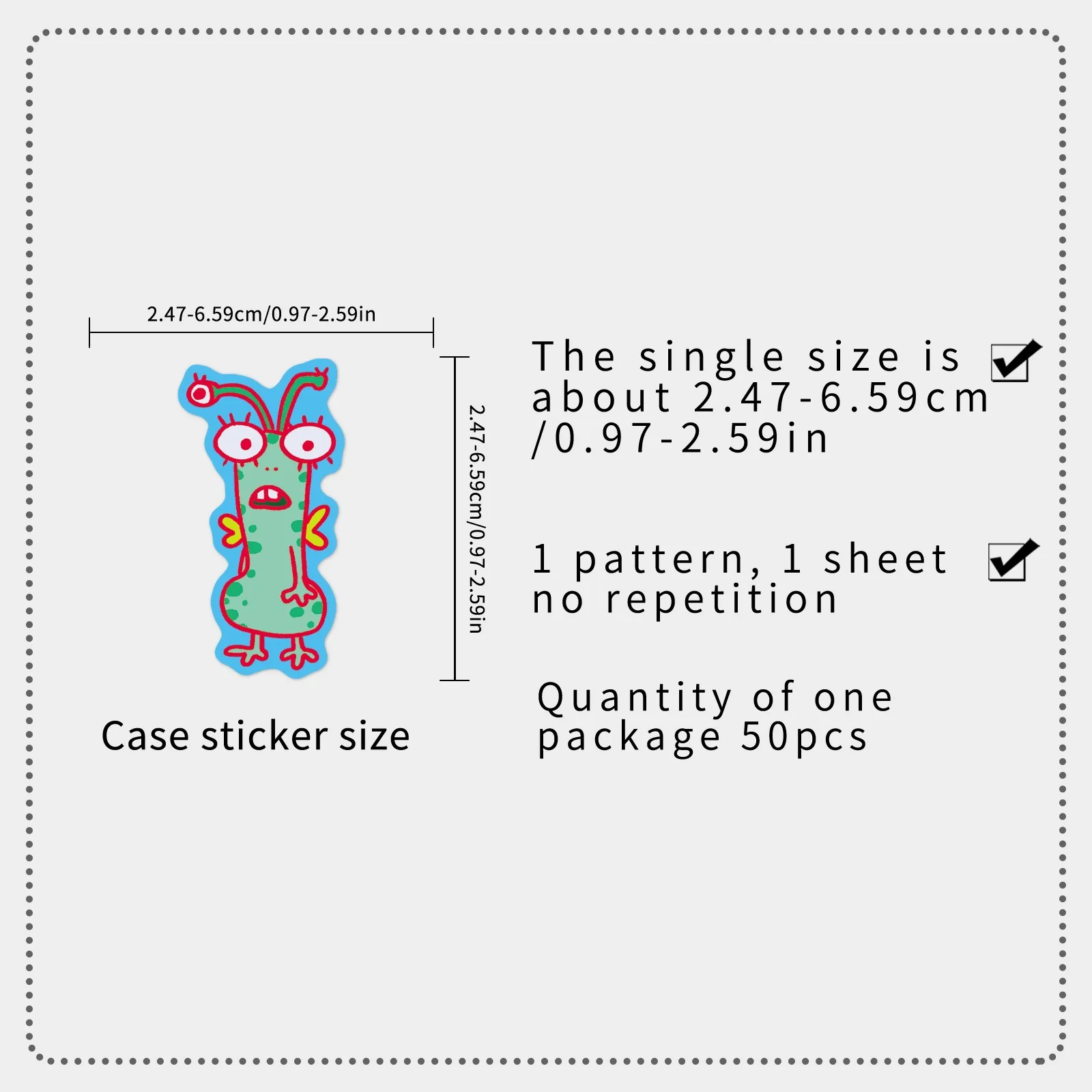 50pcs Dark Quirky AbstractMonster Stickers Cute Little Monster Waterproof Decals for Laptop Phone Skateboard Journal DIY Decor