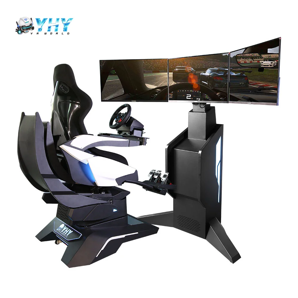 YHY Popular 32 Polegadas Tela 9D VR Arcade Game Carro Máquina de Realidade Virtual Cockpit Simulação Corrida