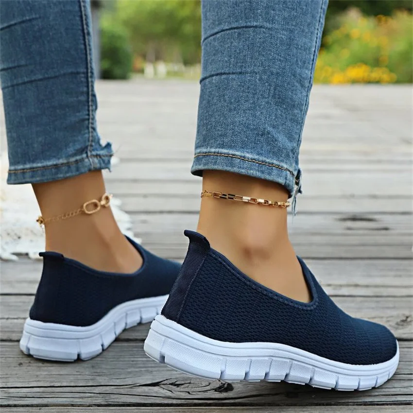 Women Flat Slip on White Shoes Woman Lightweight White Sneakers Summer Autumn Casual Chaussures Femme Basket Flats Shoes