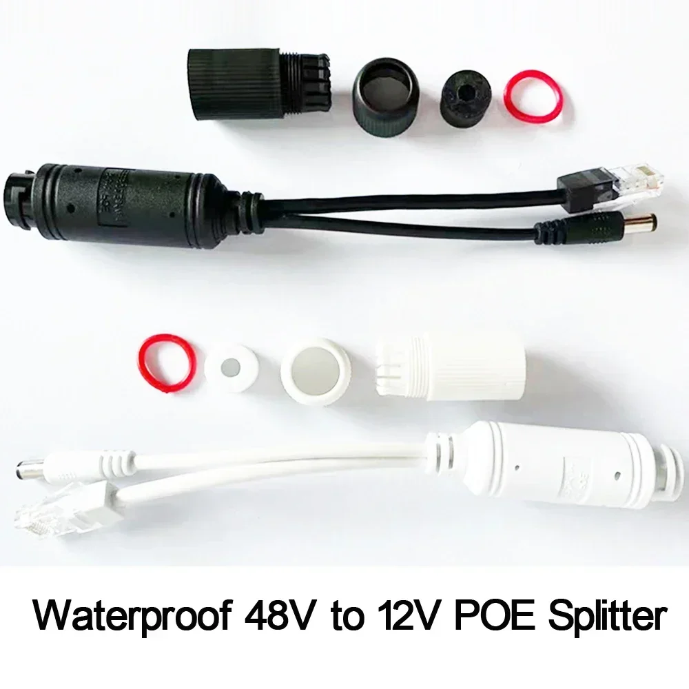 48V to 12V POE Spliter Waterproof With Video And Power Adapter Cable Supply Module Injector for IP Camera Extender 10/100Mbps