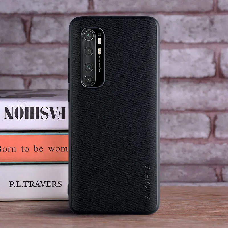 Case for Xiaomi mi note 10 Lite 10 Pro coque Luxury textile Leather skin hard phone cover for Xiaomi mi note 10 lite case funda