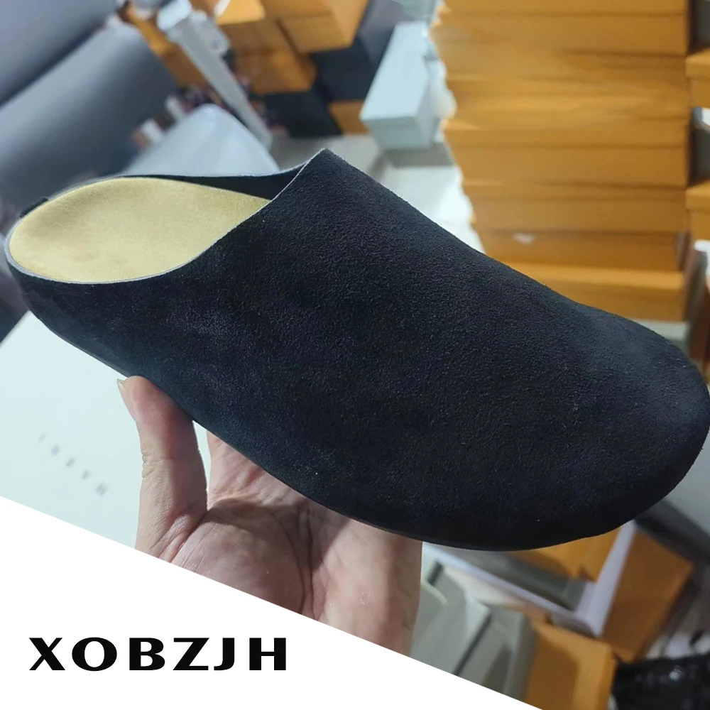 Nowe skórzane kapcie damskie Birken Leather Cork Modne sandały z miękką podeszwą 2024 Summer All Match Flat Mules Shoes For Women