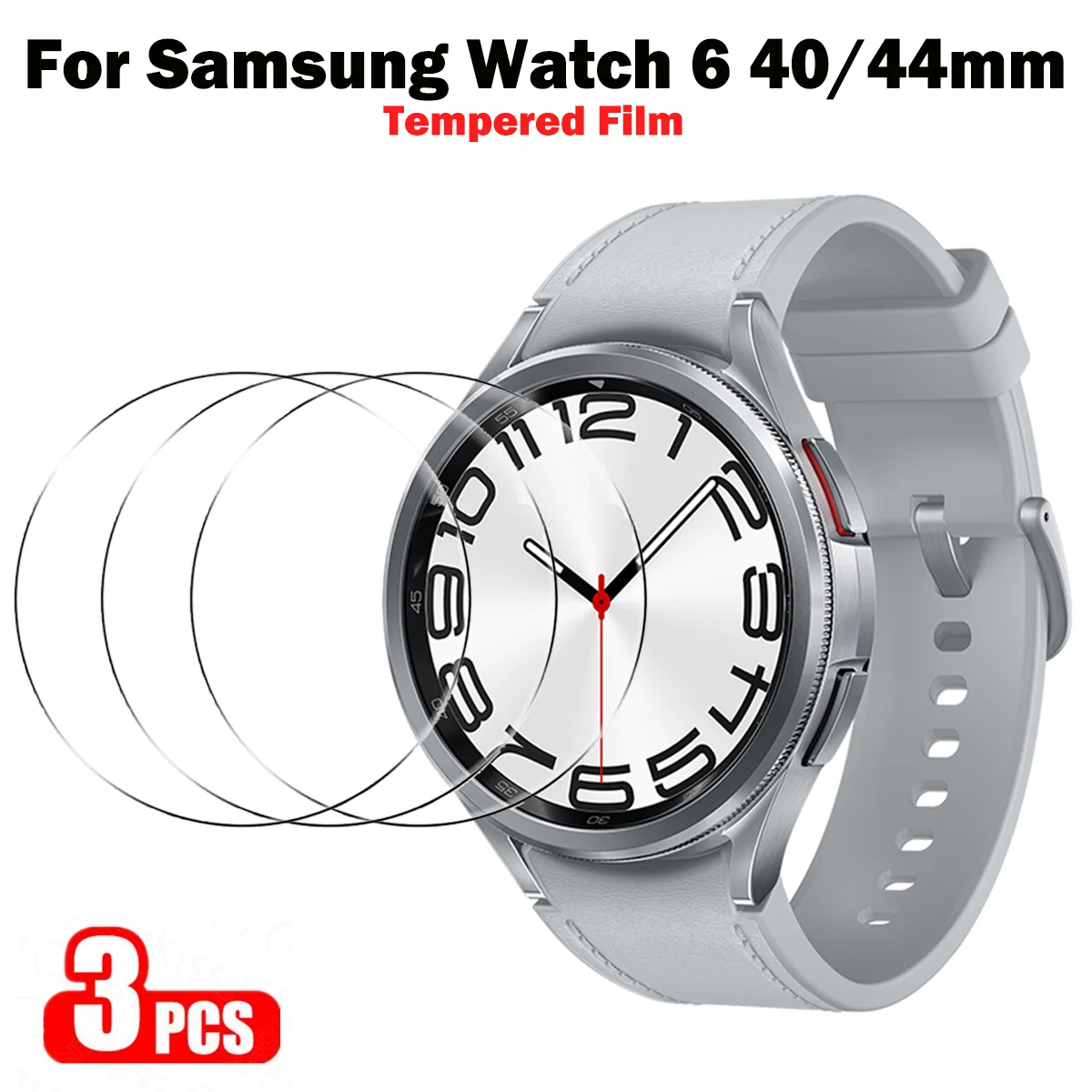 Tempered Glass For Samsung Galaxy Watch 6 40MM 44MM 3PCS HD Scratch-resistant Smart Watch Tempered Glass Protective Film